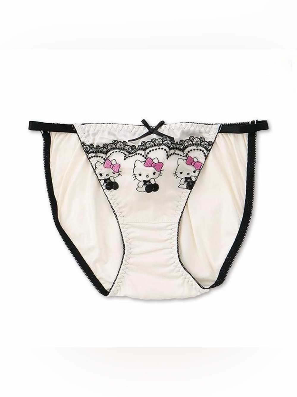 US-L/JP-3L Sanrio HELLO KITTY Japanese Satin Trim Cute Embroidery Panties Bikini